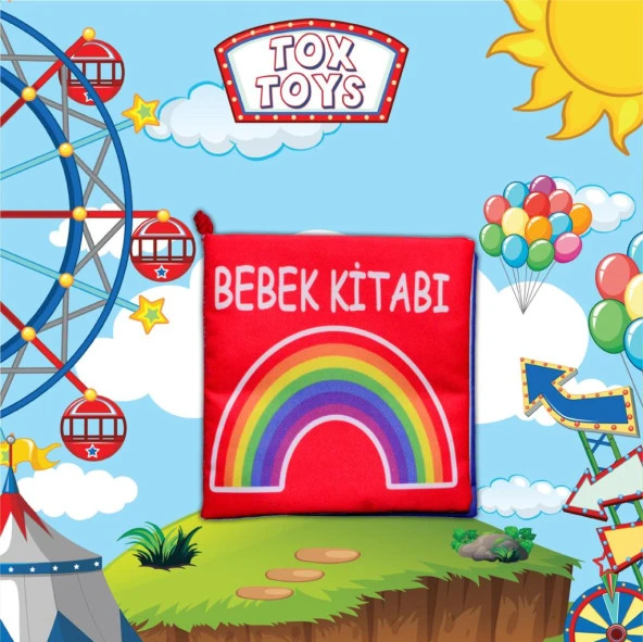 Tox Bebek Renkli Kumaş Sessiz Kitap T061 - Bez Kitap , Eğitici Oyuncak , Yumuşak ve Hışırtılı - 10