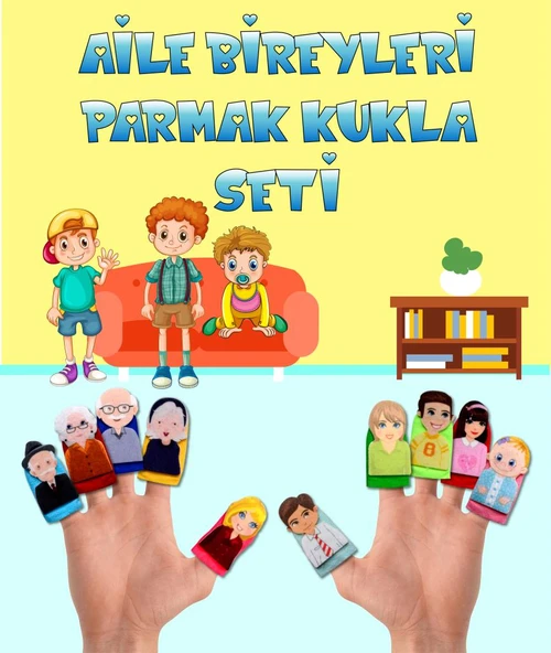 Tox Aile 10 Parça Parmak Kukla , Eğitici Oyuncak T751 - 3
