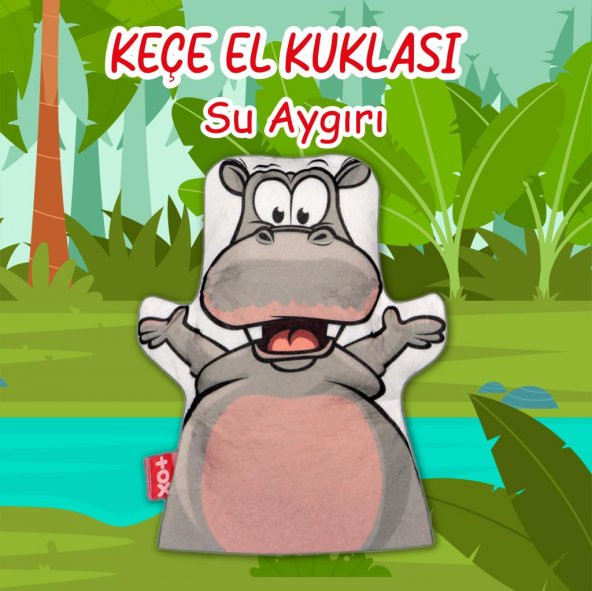 Tox Su Aygırı Vahşi Hayvanlar Keçe El Kukla T123 , Eğitici Oyuncak - 2
