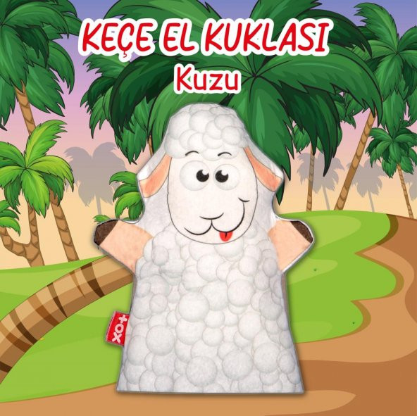 Tox Kuzu Evcil Hayvanlar Keçe El Kukla T320 , Eğitici Oyuncak - 2