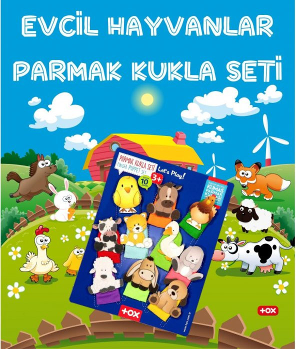 Tox Evcil Hayvanlar 10 Parça Parmak Kukla , Eğitici Oyuncak T771 - 2