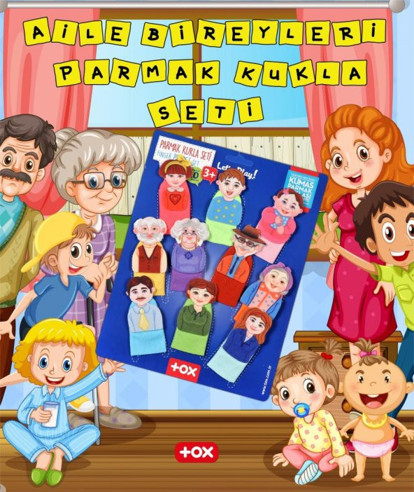 Tox Aile 10 Parça Parmak Kukla , Eğitici Oyuncak T752 - 2