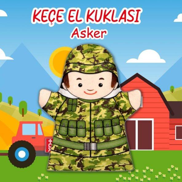 Tox Asker Meslekler Keçe El Kukla T331 , Eğitici Oyuncak - 2