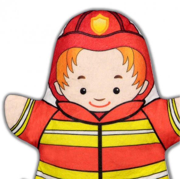 Tox İtfaiyeci Meslekler Keçe El Kukla T328 , Eğitici Oyuncak - 3