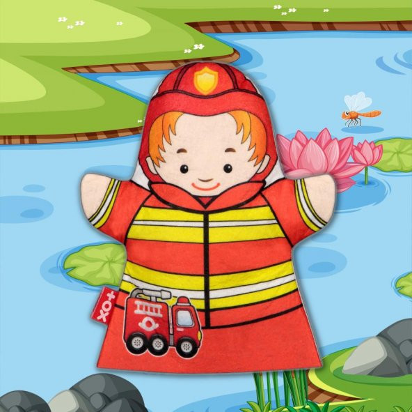 Tox İtfaiyeci Meslekler Keçe El Kukla T328 , Eğitici Oyuncak - 5