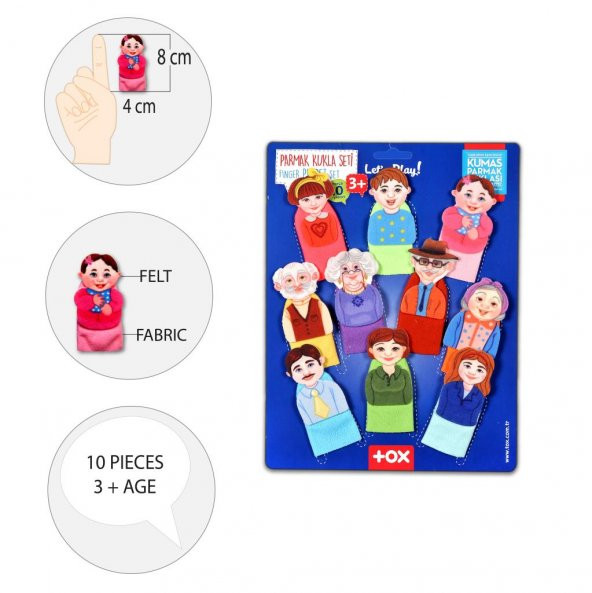 Tox Aile 10 Parça Parmak Kukla , Eğitici Oyuncak T752 - 8