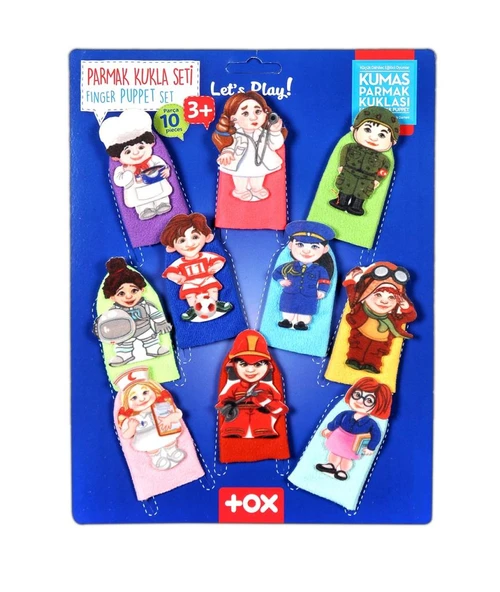 Tox Meslekler 10 Parça Parmak Kukla , Eğitici Oyuncak T762