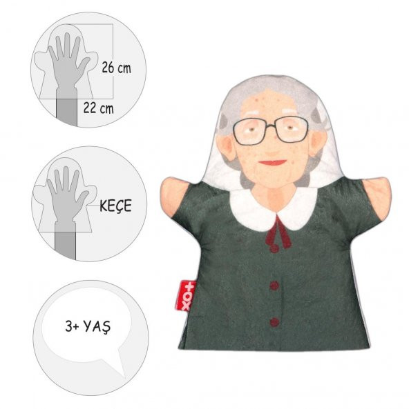 Tox Anneanne Aile Bireyleri Keçe El Kukla T335 , Eğitici Oyuncak - 4