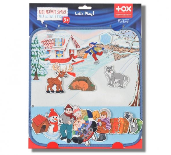 Tox ( Kış ) Keçe Cırtlı Aktivite Sayfası - Çocuk Etkinlik , Eğitici Oyuncak - 4