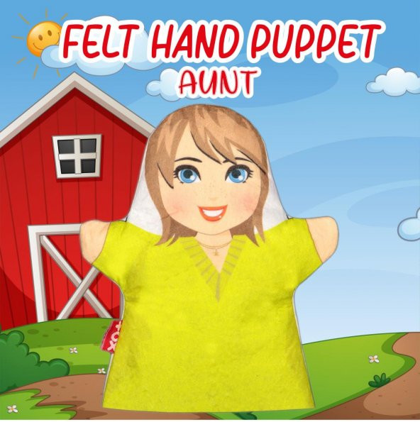 Tox Teyze Aile Bireyleri Keçe El Kukla T339 , Eğitici Oyuncak - 7