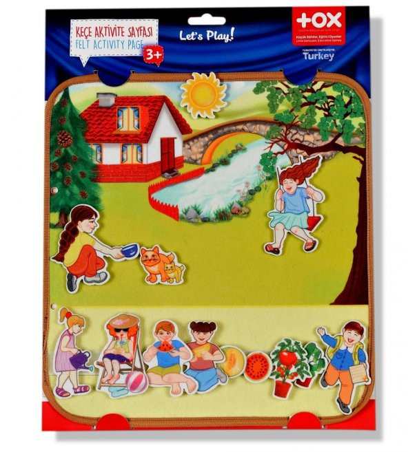Tox ( Yaz ) Keçe Cırtlı Aktivite Sayfası - Çocuk Etkinlik , Eğitici Oyuncak - 4