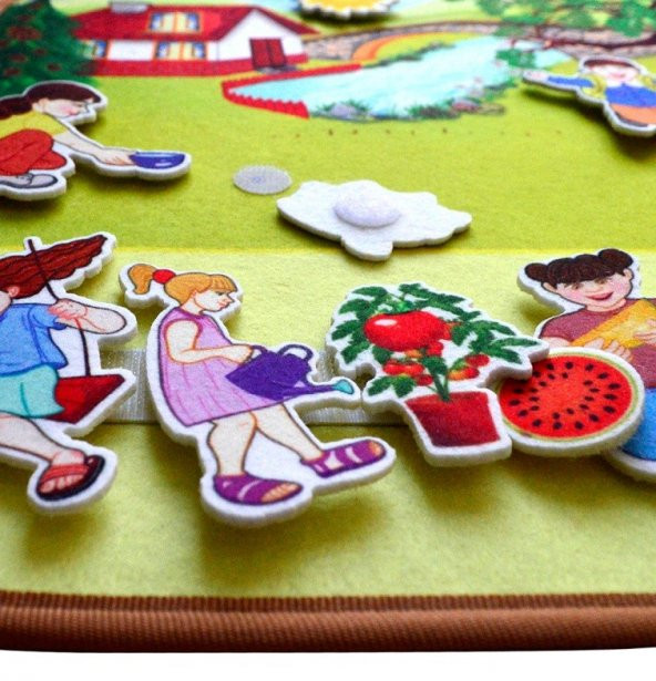 Tox ( Yaz ) Keçe Cırtlı Aktivite Sayfası - Çocuk Etkinlik , Eğitici Oyuncak - 5