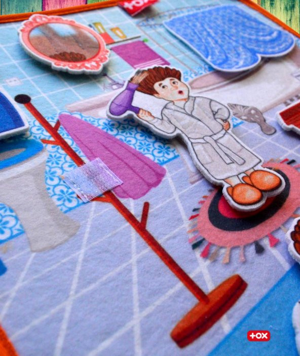 Tox ( Banyo ) Keçe Cırtlı Aktivite Sayfası - Çocuk Etkinlik , Eğitici Oyuncak - 3