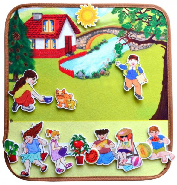 Tox ( Yaz ) Keçe Cırtlı Aktivite Sayfası - Çocuk Etkinlik , Eğitici Oyuncak - 6