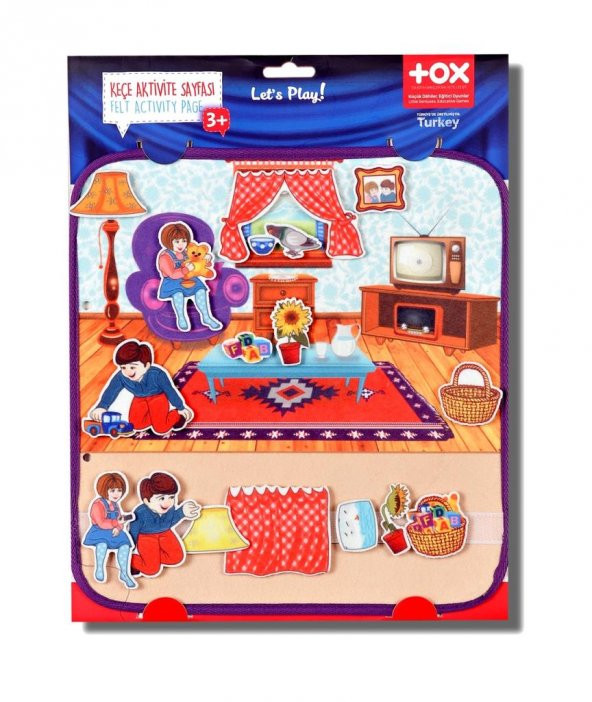 Tox ( Oturma Odası ) Keçe Cırtlı Aktivite Sayfası - Çocuk Etkinlik , Eğitici Oyuncak - 5