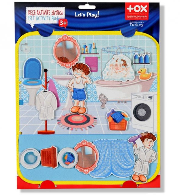 Tox ( Banyo ) Keçe Cırtlı Aktivite Sayfası - Çocuk Etkinlik , Eğitici Oyuncak - 5