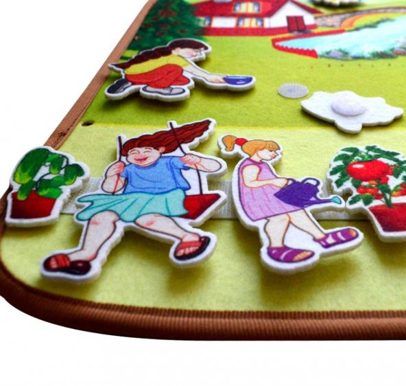 Tox ( Yaz ) Keçe Cırtlı Aktivite Sayfası - Çocuk Etkinlik , Eğitici Oyuncak - 9