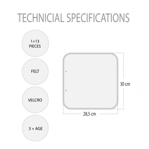 Tox ( Ilkbahar ) Keçe Cırtlı Aktivite Sayfası - Çocuk Etkinlik , Eğitici Oyuncak - 8