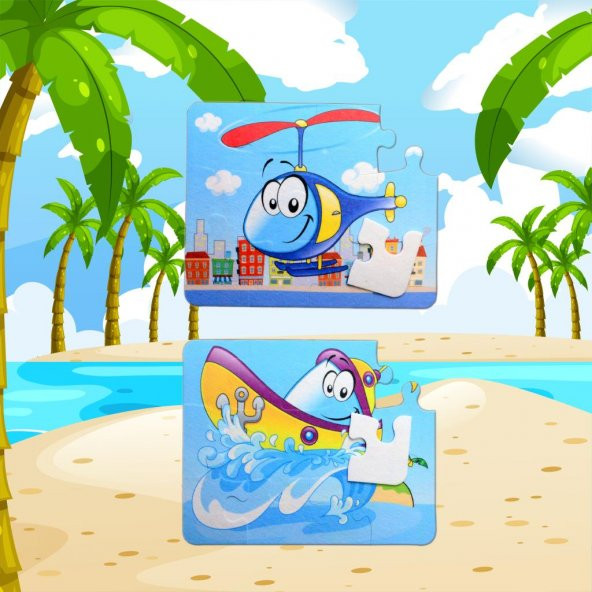 Tox Tekne Helikopter 3+ Keçe Yapboz - 3 Yaş Puzzle T005 - 5