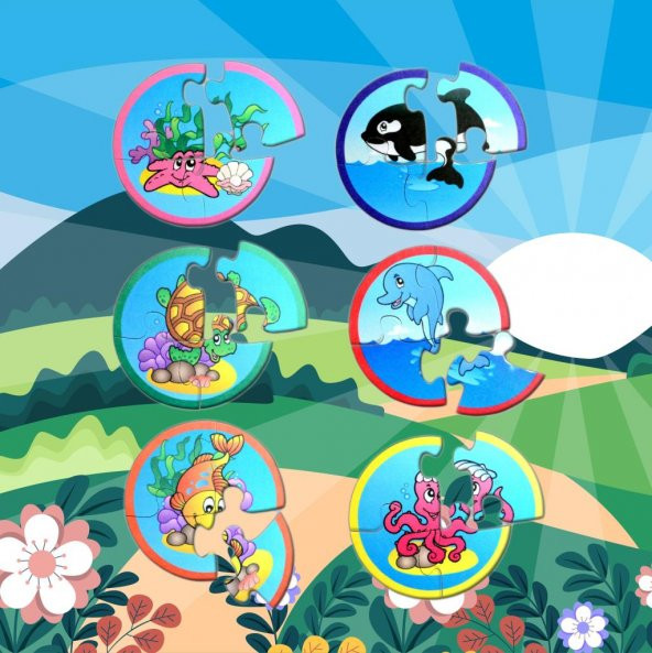 Tox Su Canlıları 2+ Keçe Yapboz - Puzzle T001 - 5