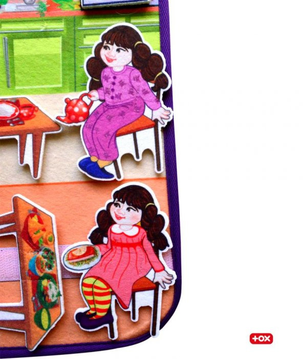 Tox ( Mutfak ) Keçe Cırtlı Aktivite Sayfası - Çocuk Etkinlik , Eğitici Oyuncak - 10