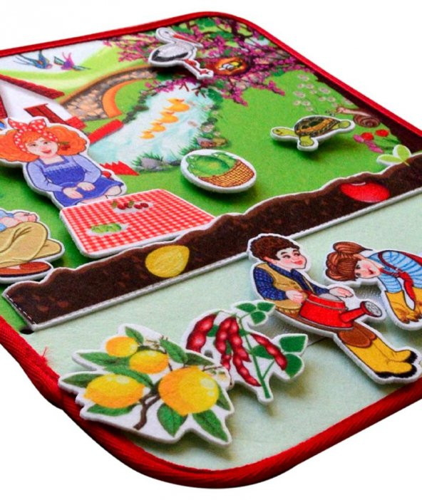 Tox ( Ilkbahar ) Keçe Cırtlı Aktivite Sayfası - Çocuk Etkinlik , Eğitici Oyuncak - 10