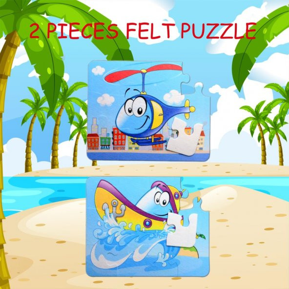 Tox Tekne Helikopter 3+ Keçe Yapboz - 3 Yaş Puzzle T005 - 7