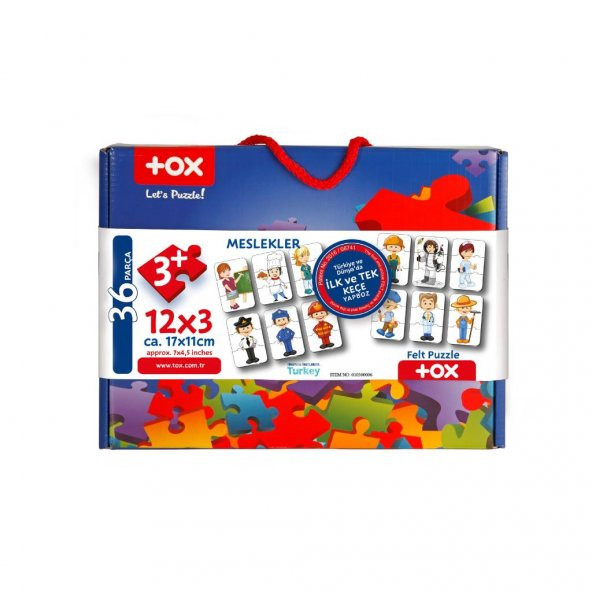 Tox Meslekler 3+ Keçe Yapboz - 3 Yaş Puzzle T006 - 8