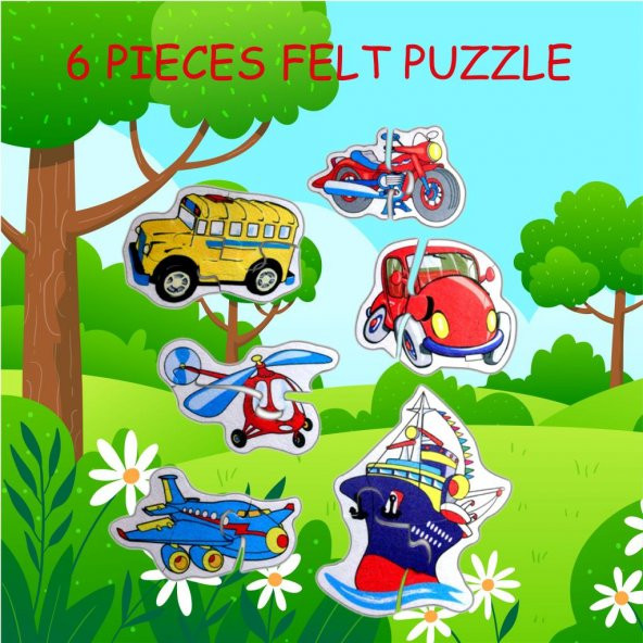 Tox Ulaşım Araçları 2+ Keçe Yapboz - Puzzle T002 - 7