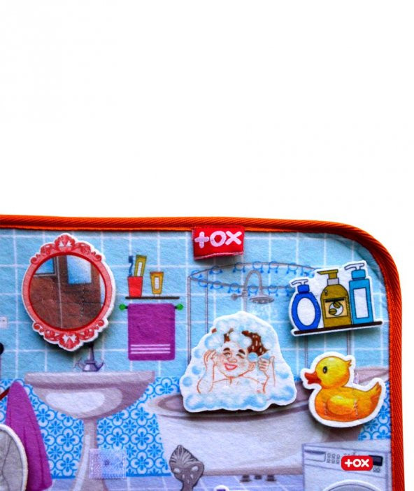 Tox ( Banyo ) Keçe Cırtlı Aktivite Sayfası - Çocuk Etkinlik , Eğitici Oyuncak - 11
