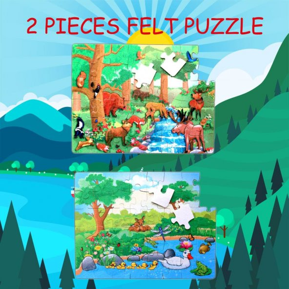 Tox Orman 5+ Keçe Yapboz - 5 Yaş Puzzle T015 - 7