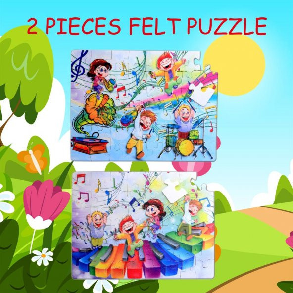 Tox Müzik 5+ Keçe Yapboz - 5 Yaş Puzzle T016 - 7