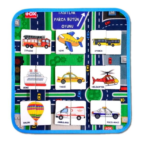 Tox ( Taşıtlar ) Parça-Bütün Eşleşmeler Keçe Cırtlı Aktivite Sayfası - Çocuk Etkinlik , Eğitici ürün görseli 1