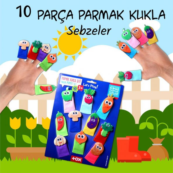 Tox Sebzeler 10 Parça Parmak Kukla , Eğitici Oyuncak T104 - 2