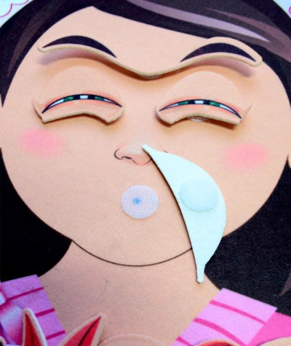 Tox ( Kız ) Duyguları Öğreniyorum Keçe Cırtlı Aktivite Sayfası - Çocuk Etkinlik , Eğitici Oyuncak - 7