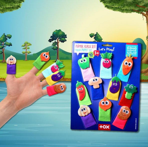 Tox Sebzeler 10 Parça Parmak Kukla , Eğitici Oyuncak T104 - 10