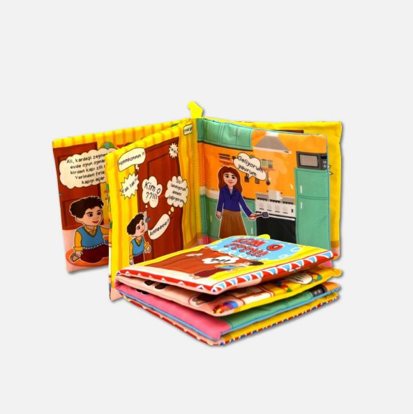 Tox Kim O Kumaş Sessiz Kitap T096 - Bez Kitap , Eğitici Oyuncak , Yumuşak ve Hışırtılı - Resim 3