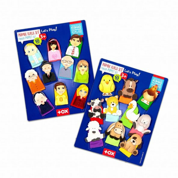 2 Set - 20 Parça Tox Evcil Hayvanlar ve Aile Bireyleri Parmak Kukla T771 T751 - Resim 6