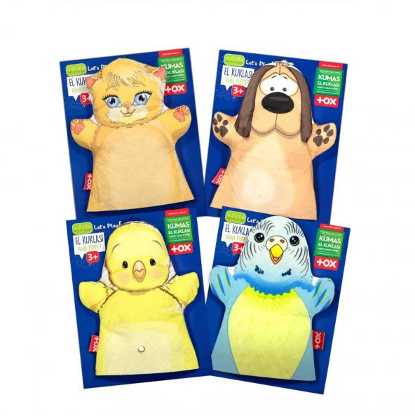 4 Parça Tox Sevimli Dostlarımız Keçe El Kukla Set , Eğitici Oyuncak - 9