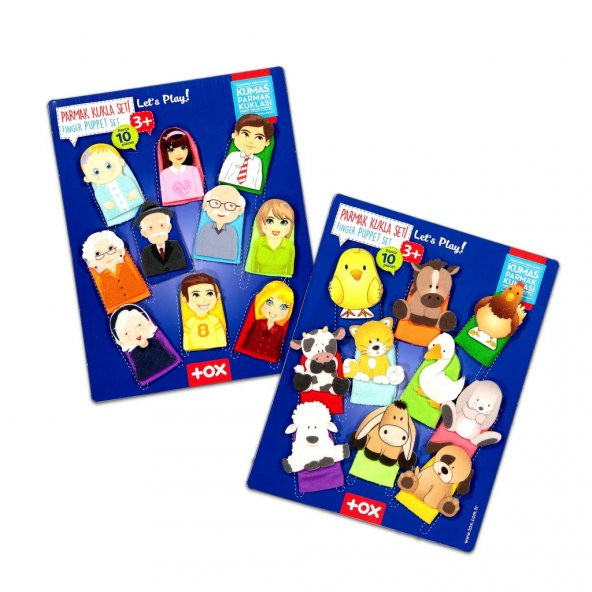 2 Set - 20 Parça Tox Evcil Hayvanlar ve Aile Bireyleri Parmak Kukla T771 T751 - Resim 4