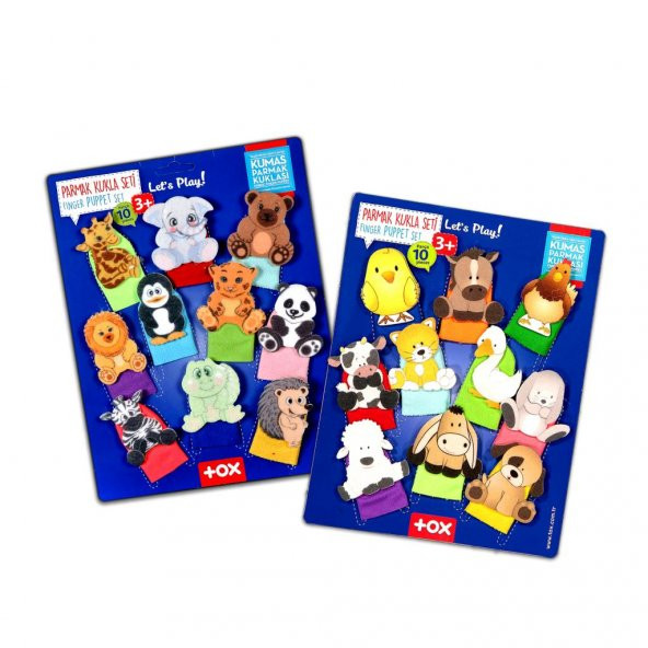 2 Set - 20 Parça Tox Evcil Hayvanlar ve Vahşi Hayvanlar Parmak Kukla T771 T782 - 4