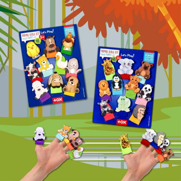 2 Set - 20 Parça Tox Evcil Hayvanlar ve Vahşi Hayvanlar Parmak Kukla T771 T782 - 9