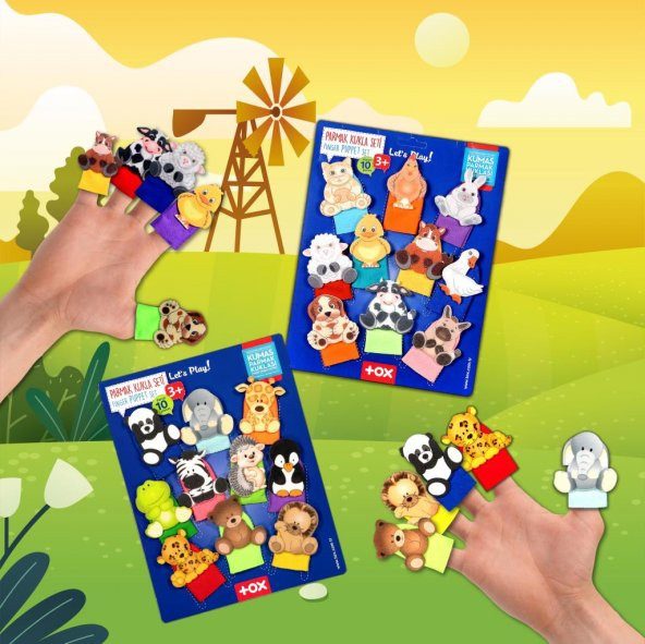 2 Set - 20 Parça Tox Evcil Hayvanlar ve Vahşi Hayvanlar Parmak Kukla T772 T781 - 9