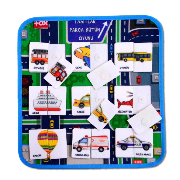 Tox ( Taşıtlar ) Parça-Bütün Eşleşmeler Keçe Cırtlı Aktivite Sayfası - Çocuk Etkinlik , Eğitici - Resim 9