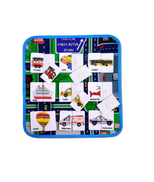 Tox ( Taşıtlar ) Parça-Bütün Eşleşmeler Keçe Cırtlı Aktivite Sayfası - Çocuk Etkinlik , Eğitici - Resim 11