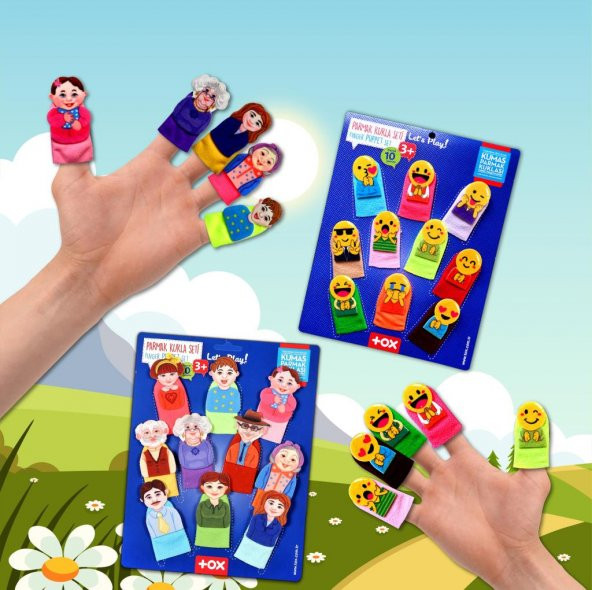 2 Set - 20 Parça Tox Emojiler ve Aile Bireyleri Parmak Kukla T106 T752 - 7