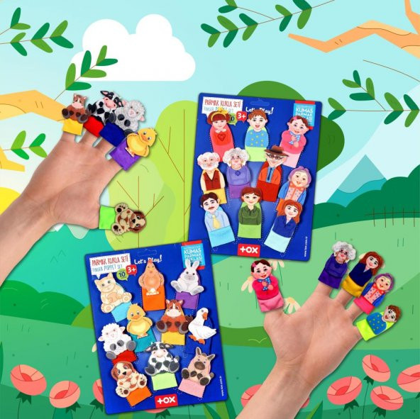 2 Set - 20 Parça Tox Evcil Hayvanlar ve Aile Bireyleri Parmak Kukla T772 T752 - 5