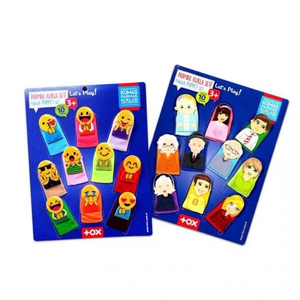 2 Set - 20 Parça Tox Emojiler ve Aile Bireyleri Parmak Kukla T106 T751