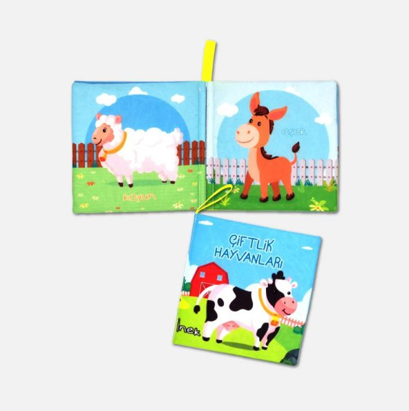 Tox Çiftlik Hayvanları Kumaş Sessiz Kitap T134 - Bez Kitap , Eğitici Oyuncak , Yumuşak ve Hışırtılı - 8