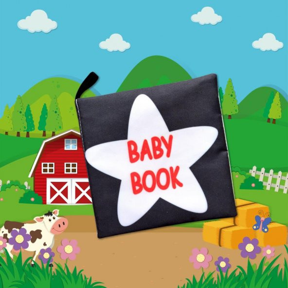 Tox İngilizce Siyah Beyaz Bebek Kumaş Sessiz Kitap E136 - Bez Kitap , Eğitici Oyuncak , Yumuşak ve Hışırtılı - 5